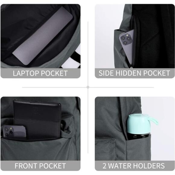 Backpack for Men and Women - Basic Bookbag Casual Daypack Backpacks - Picture 4 of 6